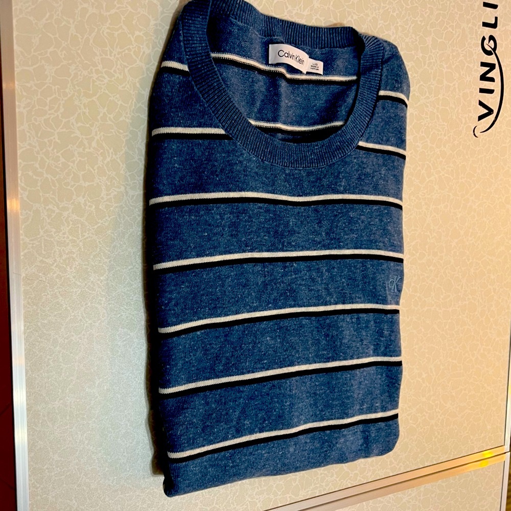 Calvin Klein Sweater Crew- Neck Men 100% Cotton ; size L/G made in Vietnam - Picture 3 of 8